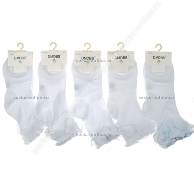 Носки для девочки белые с рюшкой DMDBS СК-183