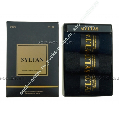 Носки мужские 3 пары антибактериальные в подарочной упаковке ассорти SYLTAN 