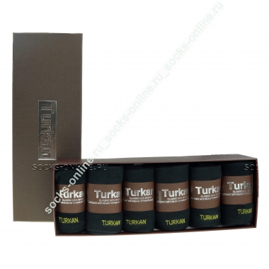 Носки мужские 6 пар антибактериальные в подарочной упаковке черные TURKAN 
