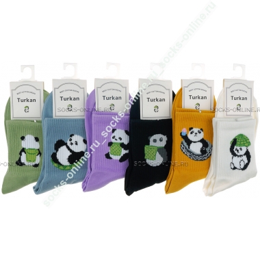 Носки женские средней высоты с пандами TURKAN 